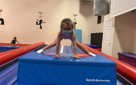 a girl on a trampoline
