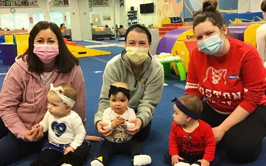 a group of people wearing masks