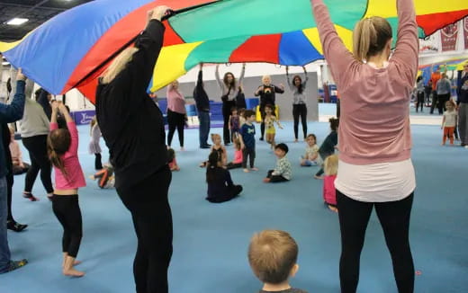 a group of people dancing