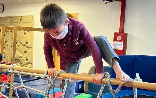 a person working on a machine