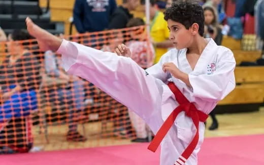 a person in a karate uniform