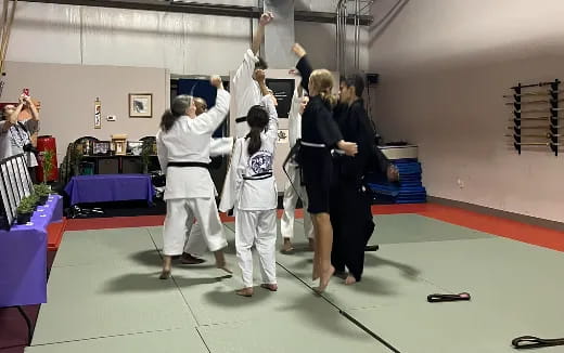 a group of people in a room