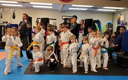 a group of children in a room