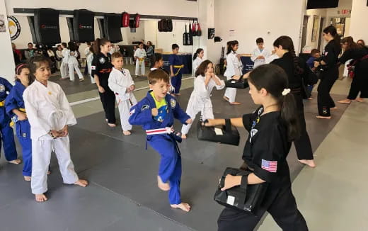 a group of children in a room