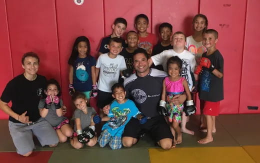 a group of people posing for a photo