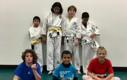 a group of people posing for a photo