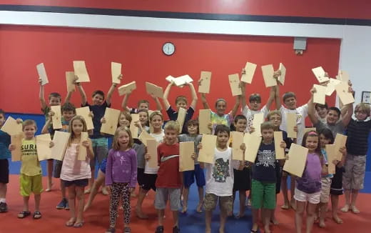 a group of children posing for a photo