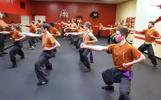 a group of people dancing