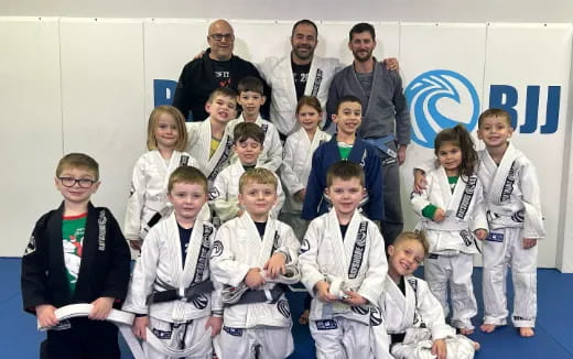 a group of people posing for a photo