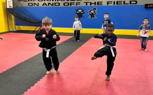 a group of children in a gym