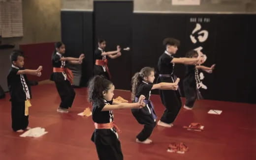 a group of children dancing