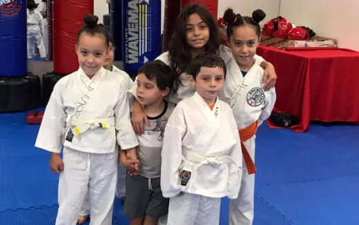 a group of children posing for a photo