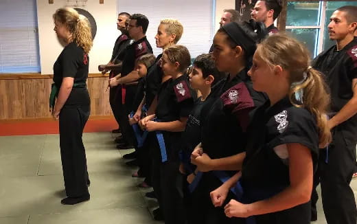 a group of people standing together