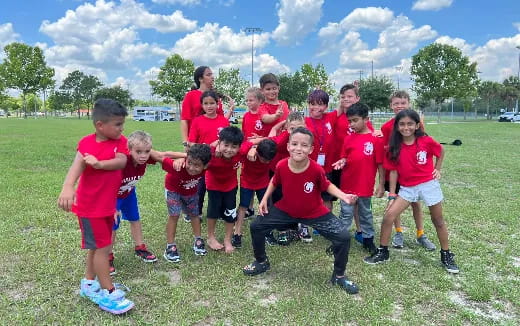 a group of people posing for a photo