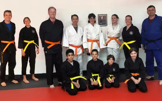 a group of people posing for a photo