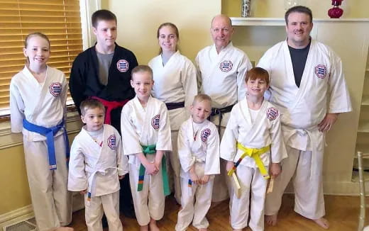 a group of people posing for a photo