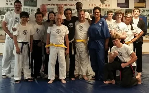 a group of people posing for a photo