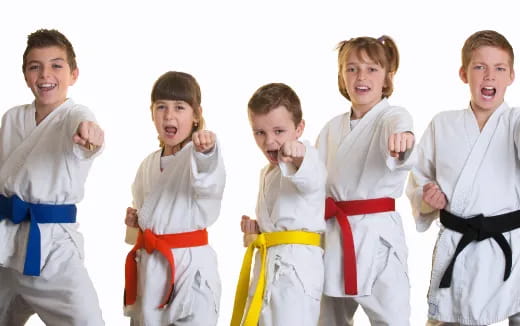 a group of people wearing karate uniforms