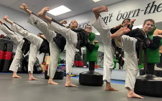 a group of people in a room