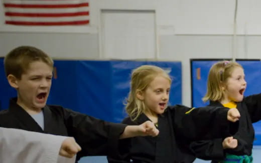 a group of people in a room