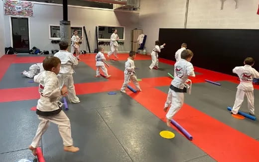 a group of children in a room