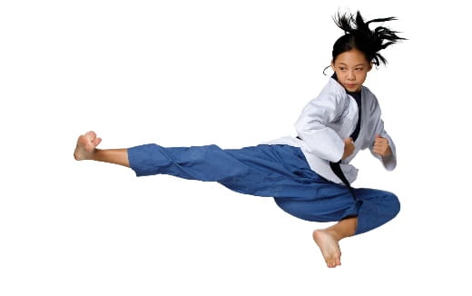 a person in blue pants