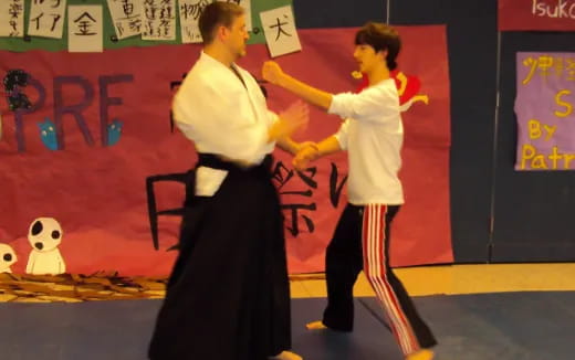 a man and a woman dancing