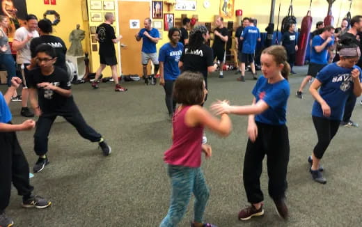 a group of people dancing