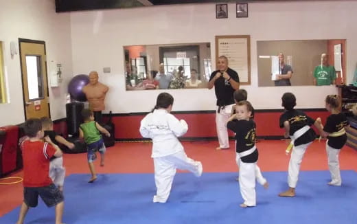 a group of kids in a room