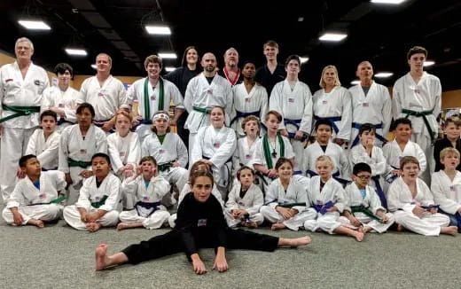 a group of people posing for a photo