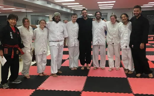 a group of people posing for a photo