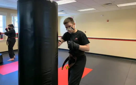 a man in a black shirt