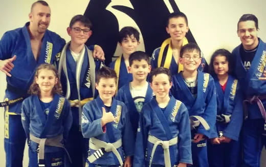 a group of people posing for a photo