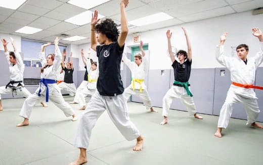 a group of people in a room