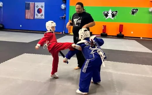 a group of people in a room