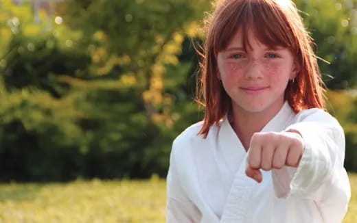 a person with the hands together