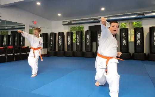 two men in karate uniforms