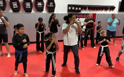 a group of people dancing