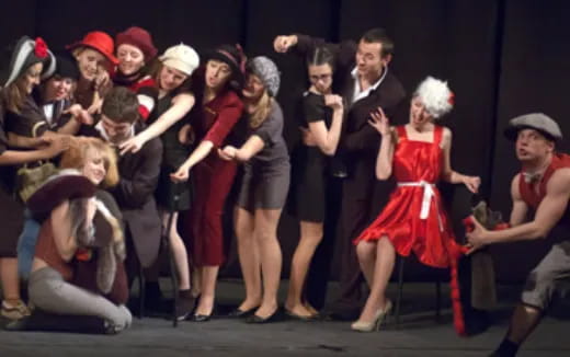 a group of people dancing