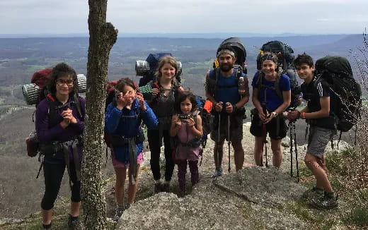 a group of people hiking