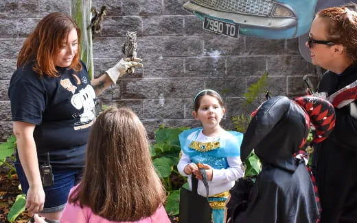 a group of people outside