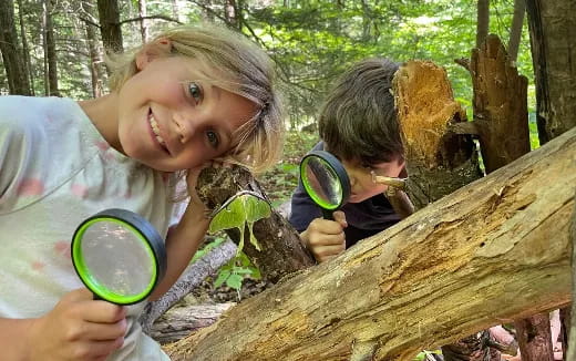 a couple of kids in the woods