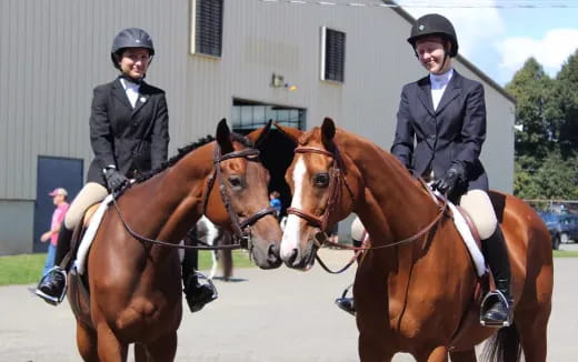 a couple of men riding horses