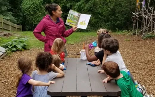 a person teaching children