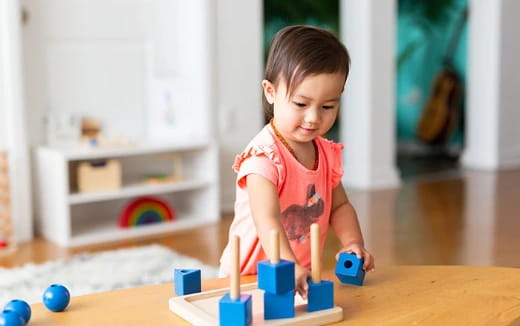 a child playing with toys