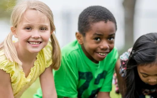 a group of children smiling