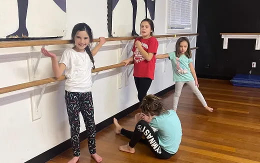 a group of children dancing