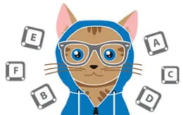 a cat wearing glasses