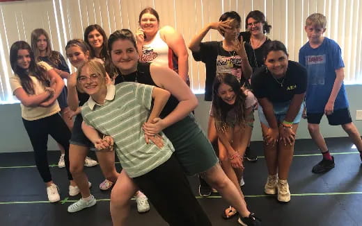 a group of people dancing