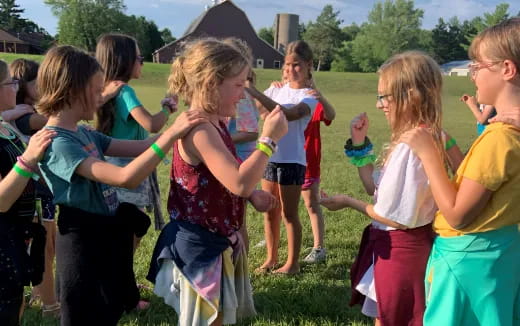 a group of children in a circle